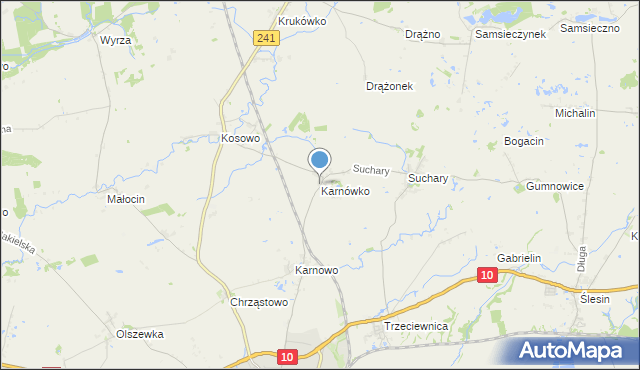 mapa Karnówko, Karnówko na mapie Targeo